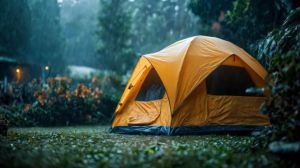 网友户外露营突然下雨_昆明网红营地突发洪水 河边露营安全引关注